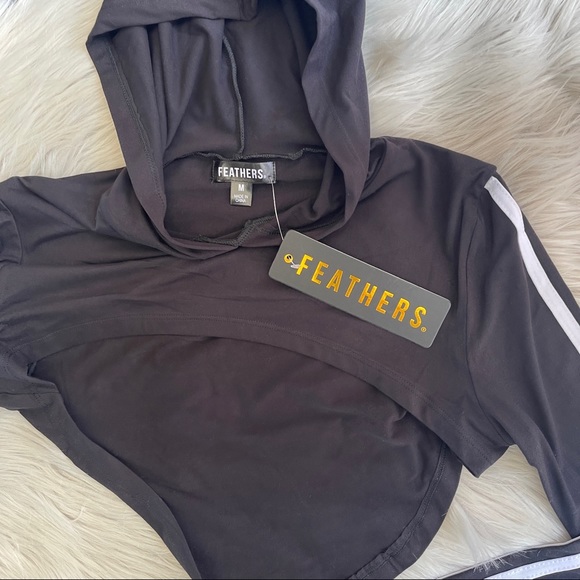 NWT ⭐️ Super Cropped Track Hoodie Sz SMALL - Picture 3 of 5